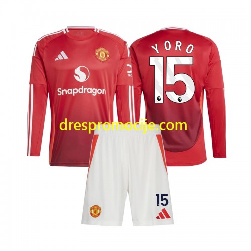 Manchester United Leny Yoro 15 Dres Dječji Domaći 2024/2025 Dugim Rukavima Manchester United Leny Yoro 15 Dres Dječji Domaći 2024/2025 Dugim Rukavima